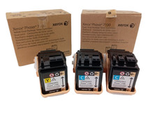 Xerox Phaser 7100 Toner Cartridges Bundle - Cyan Magenta Yellow Box open Unused
