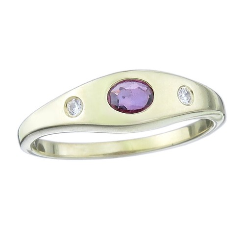 Band ring ruby brilliant - , 585