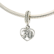 Genuine PANDORA 791287CZ 30th Celebration Birthday Dangle Silver Charm Only