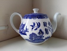 Vintage Alfred Meakin "Old Willow" Blue & White Tea Pot C.1930+