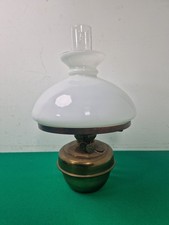 Vintage brass oil - lamp, white