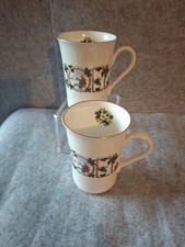 Berkshire Fine Bone China Christmas NOEL Mugs Matching Pair Used