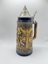 Vintage Gerzit Gerz Branch Handle Beer Stein with Lid W Germany 11” Tall