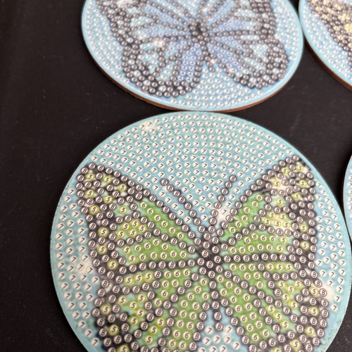 Diamond art coasters - diamond, butterfly