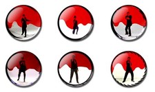 James bond 38mm button - james, or