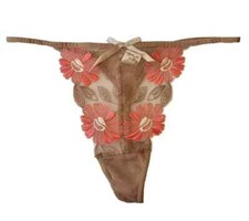 LA SENZA Mocha and Coral G-string Thong Lingerie X3 De-Branded Stock UK8 10 12