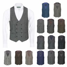 Mens Tweed Waistcoats Double