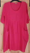 C. Valentyne Italy 100% Linen  Dress, Coral Pink, Patch Pockets ?16-18? - photos