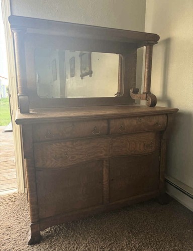 1902 tiger oak sideboard - tiger,