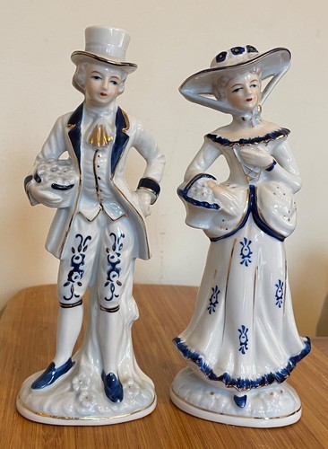 Pair blue white - white, victorian