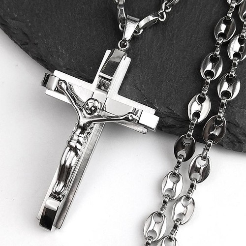 Jesus crucifix cross necklace - cross,