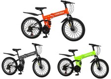 20 inch Unisex Folding Bike Adult Kids City Bike 7 Speed Disc Brakes Bicycle