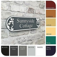 PERSONALISED House Address Name Plaque Door Number Sign Decorative Glass Effect 