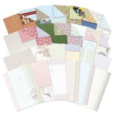Hunkydory Luxury Inserts & Papers for Cards~ SHABBY CHIC & RUSTIC CHARM (24shts)