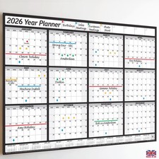 Wall Calender 2025/2026/2027 Year Planner 12 Months Chart Holidays Staff Office