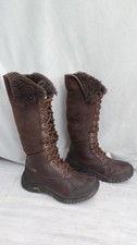 UGG boots Vibram Waterproof SHEEPSKIN Lined Tan Brown Tall leather size 4 vinted