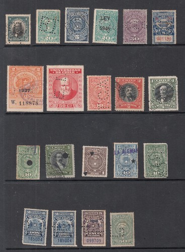 Chile perfinned stamps - chile:,