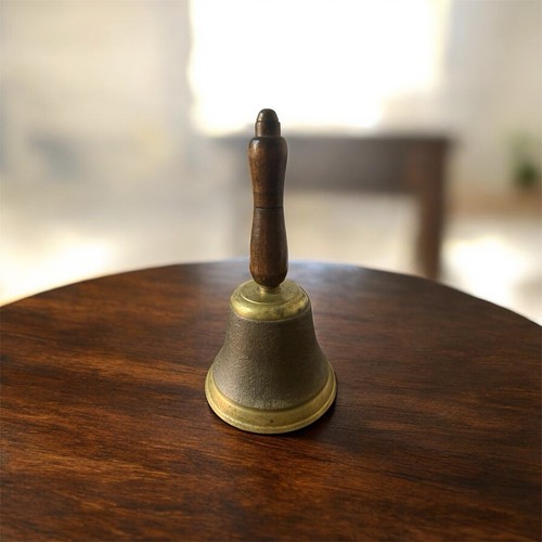 Vintage brass hand - hand, wooden