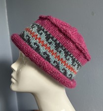 Hand Knitted Roll Brim Hat