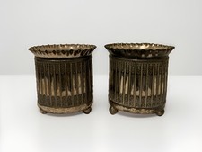 Vintage Lee & Wigfull Silver Plate Wine Coasters EPNS Fluted Sides Neoclassical