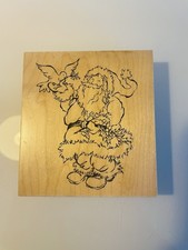 Christmas Santa Claus Dove Holly Large Rubber Stamp PSX K-2751 Vintage 1999 New