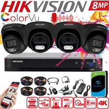 Hikvision 4K 8MP COLORVU CCTV Outdoor KIT Audio CAMERA SYSTEM DVR + 1TB HDD Kit