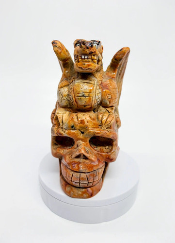 Crazy lace agate dragon skull - lace,