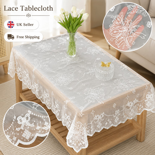 White lace tablecloth - lace, tulip