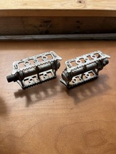 Vintage Rat Trap Style Bicycle Pedals Chrome Effect Retro Set Enclosed Bearings