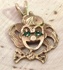 9ct Yellow Gold Clown Pendant