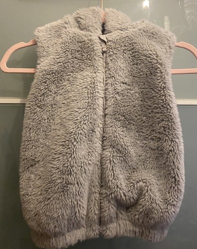 Girls soft grey hooded gillet - soft,