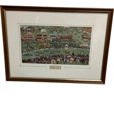 Derby Day Horse Racing Print Framed WD & HO Wills Cigarettes Series Panoram (DE)