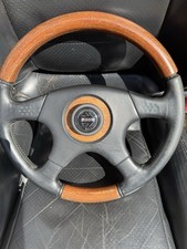 MOMO MR2 MK2 Leather and Wood Combo Steering Wheel JDM