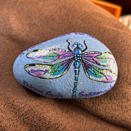 Hand painted pebble oulander - hand-painted,