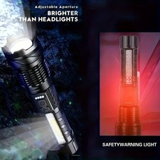 High Power White Laser LED Flashlight Built-in Battery USB Rechargeable P50