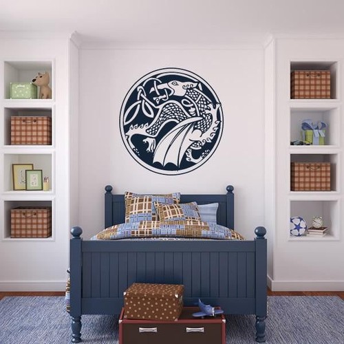 Celtic dragon wall art sticker - art,