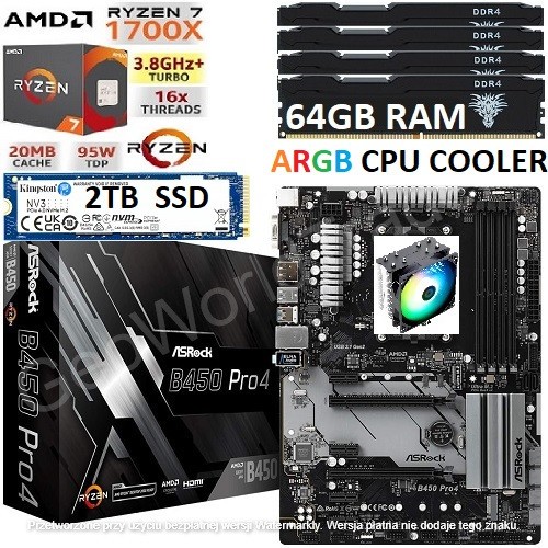 Amd ryzen 1700x 64gb ram - 64gb, +