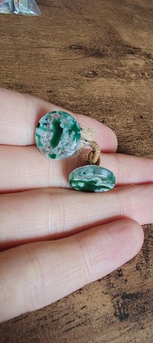 Pair vintage green white - pair,