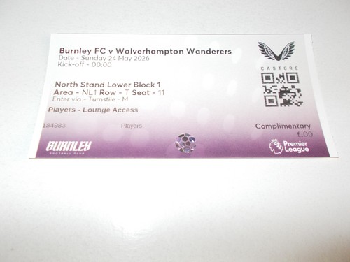 Ticket burnley v - ticket,