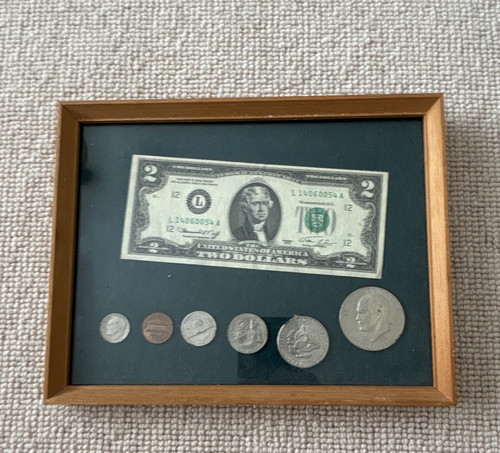 Wooden money display - wooden,