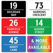 Door Sign House Number Address Plaque Metal Name Plate Personalise Street Custom