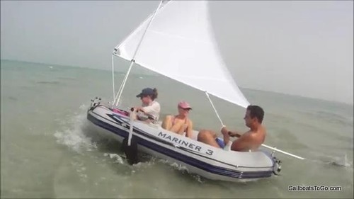 Inflatable sailboat with - sailboat, intex