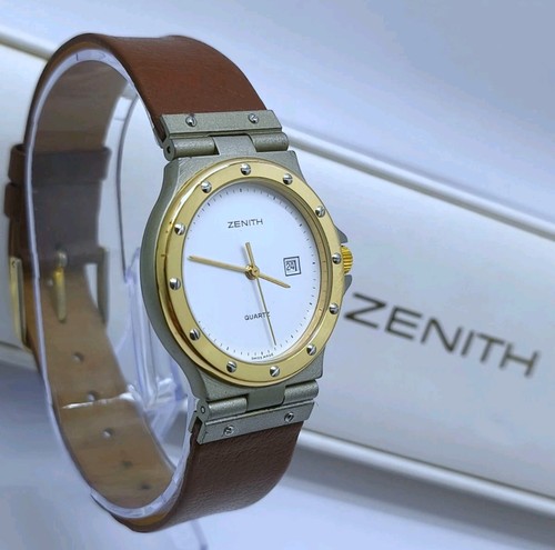 Vtg 1980s zenith white dial - vtg,