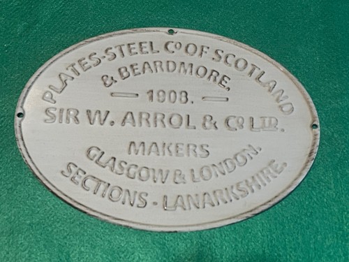 Sir arrol builders plaque - sir, wm.