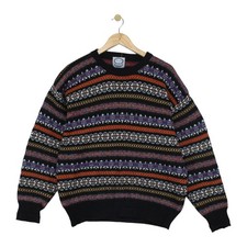 Vintage Principles Fair Isle Jumper Mens Size S Multicoloured Shetland Wool