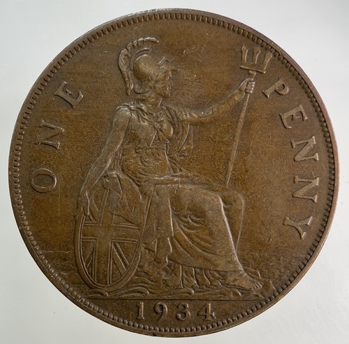1934 george one penny - v,