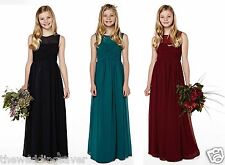 BNWT BHS Teen Chiffon Long Bridesmaid Dress Ocean Navy Blue Merlot