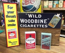 Vintage Craven A Wild Woodbine Cigarette Prop Packets & Shop Signs The Lot