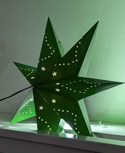 Green paper star - star, lampshade