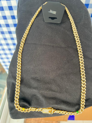 Yellow gold tone cuban link - yellow,